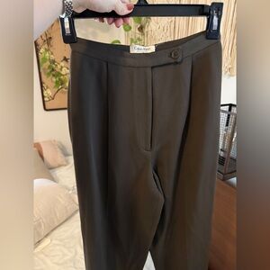 Calvin Klein Collection Moss Green Wool Trouser Pants